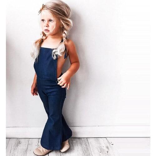 Fashion Girl Clothes Toddler Kids Girls Denim Strap Bib Pants Romper Jumpsuit Playsuit Outfit Clothes