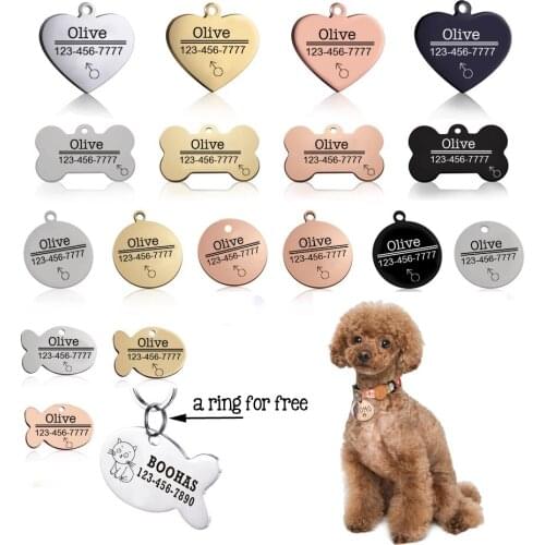 Fashion Jewelry Pet Keychain Cat Dog Collar Accessories Pet ID Tags Dog ID Tags Customized Pet ID Cards