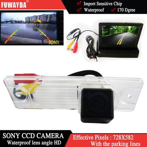 FUWAYDA Parking Monitor, Reversing for SONY Car Rear View Camera for Renault Koleos With 4.3"foldable Car Rearview Mirror