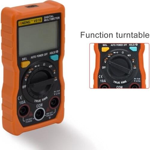 ANENG V01B NCV LCD Multimeter AC/DC Voltmeter Ammeter True RMS Diode Resistence Frequency Tester Data Hold Auto Range