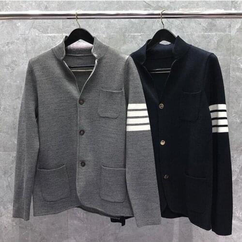2021 Fashion Brand Jacket Men Casual Suit Slim Fit Mens Cardigan Clothing Autumn And Winter Single Breasted Thick Coat