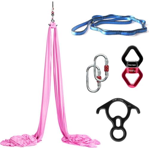 16Yards/14.7m Set Fly Premium Aerial Silks for home Yoga Ombre Sling Straps Antigravity Aerial Yoga indoor Swing