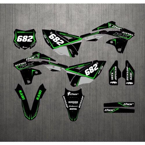 Free customized Numbers Names Motocross KXF 250 3M Stickers Decals Graphics kits For Kawasaki KX250F KXF250 2013 2014 2015 2016