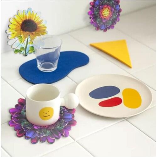 2021 New transparent Silicone Mold Round Daisy Flower Coaster Mould Pot Holder Silicone Mold 1 pcs