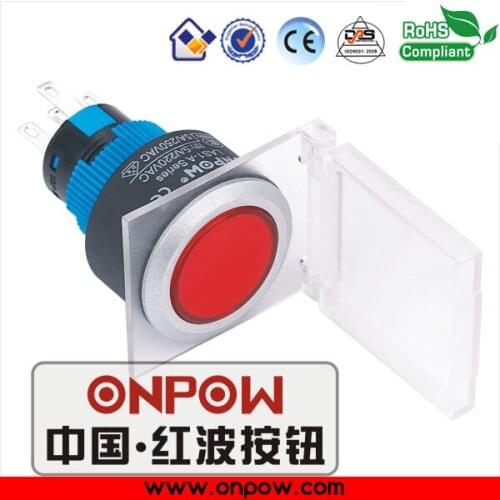 ONPOW 22mm Momentary Illuminated Pushbutton Switch LAS1-AWY-11/R/12V+T21