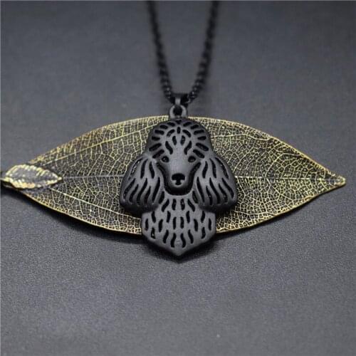 4 Colors New Poodle Charm Necklace Trendy Metal Dog Jewellery French Poodle Pendant Necklace Women