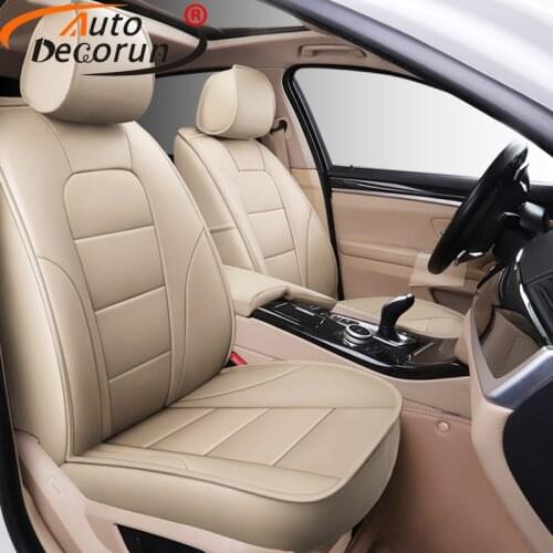 AutoDecorun 15PCS/Set Perforated Cowhide Covers Seat for Fiat Linea Accessories Seat Cover for Cars Protectors Styling 2008-2012