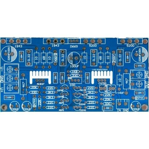 Mono 200W power amplifier board 1943+5200 high power Toshiba tube rear stage power amplifier board PCB empty version