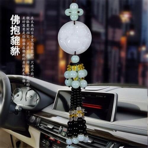 Car pendant imitation white jade car hanging double hanging ornaments into a safe and smooth car pendant gifts