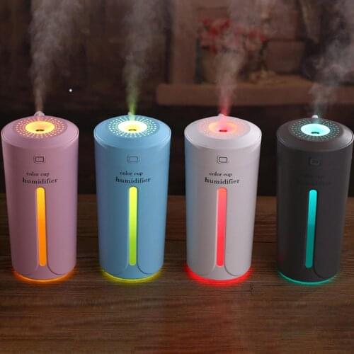 Portable 230ml Car Humidifier USB Rechargeable Aromas Diffuser Cool Mist Maker Air Humidifier Purifier with Colorful Night Light