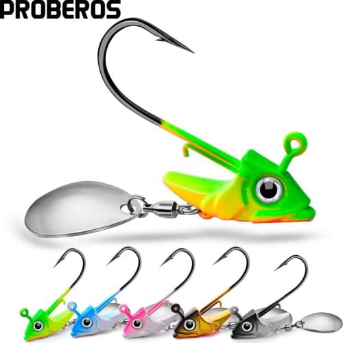 PROBEROS LURE 100PCS Metal Jigs Fishhooks 7.5g-10.5g-15g Fishing Hooks Spoon Spinner Jigging Head Barbed Hooks Fishing Tackle