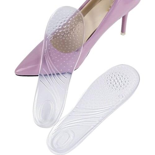 Transparent Seven Points Mat Female Anti-skid Polka Dot Massage Single Shoes Female High Heel Pad Soft Shock Absorption