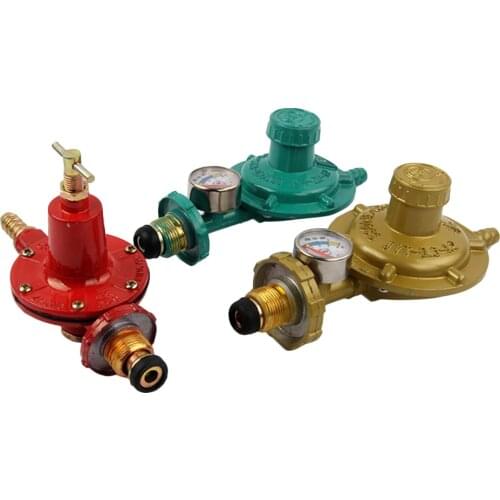 Propane Gas Regulator with Pressure Gauge Manometer Level Gauge for Caravan Plumber Pressure Reducing Table Pattern Random
