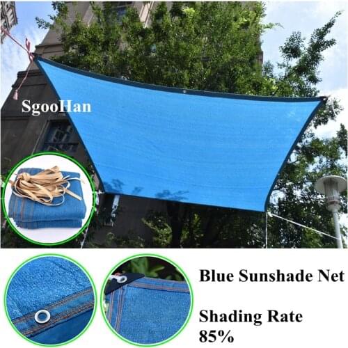 Blue Sunshade Net Home Garden Succulent Plant Shelter 8-Pin Anti-UV Shading Net Outdoor Awning Swimming Pool Cover Shade Sail