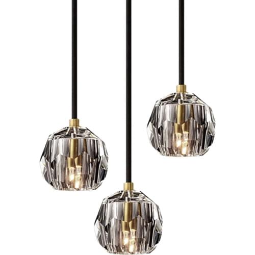 Nordic Gold Dinning Room Pendant Lamp Modern K9 Crystal Light Fixtures for Living Room Kitchen Luminaire Hanging Lamp Home Decor
