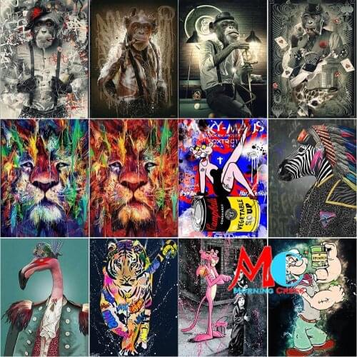 Modern street graffiti art new 5D diamond painting cross stitch animal portrait diamond painting home decoration