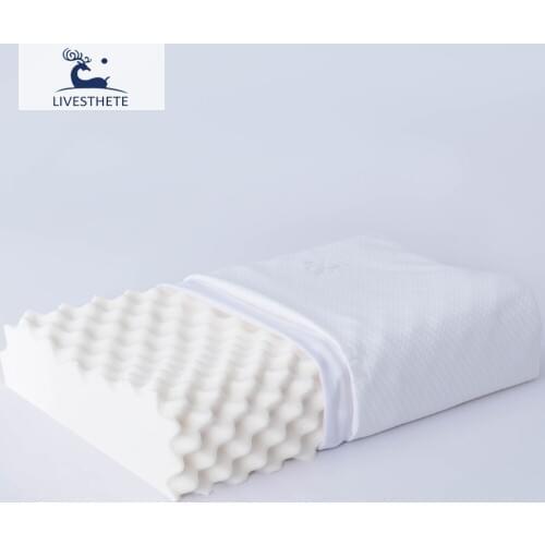 Liv-Esthete Women Natural Latex Pillow Medium Support Bed Pillow With Cover Helps Relieve Pressure For Beauty Sleeping