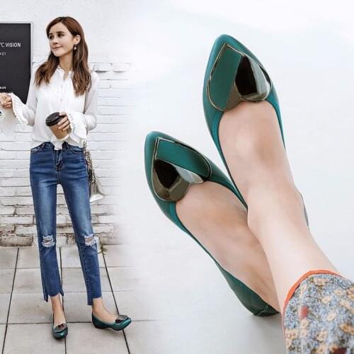 2020 Spring Fall New Women Flat Shoes Pointed Toe Heart Soft Non slip Ballet Flats Fashion Female Casual Slip On Loafers