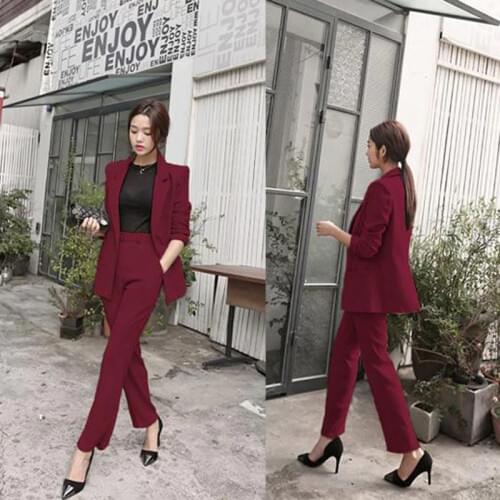 2 piece set women Suit female 2020 spring and summer Ms. new Slim fashion elegant small suit jacket + casual temperament sets
