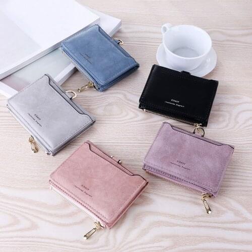 Women Wallet Women Simple Retro Letters Short Wallet Coin Purse Card Holders Handbag Hasp Small and Slim Coin Pocket Mujer