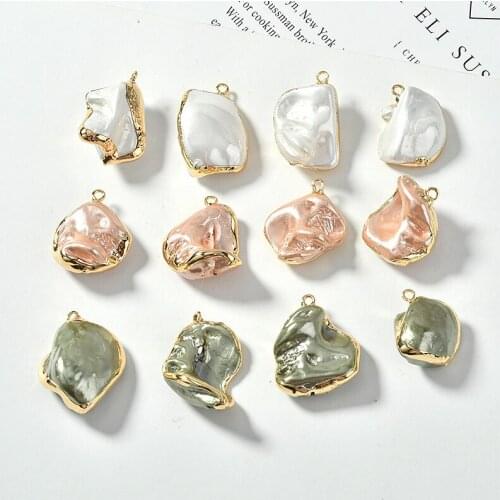2pcs/Lot Irregular shaped baroque retro color pearl bag Phnom Penh pendant DIY earrings jewelry accessories materials