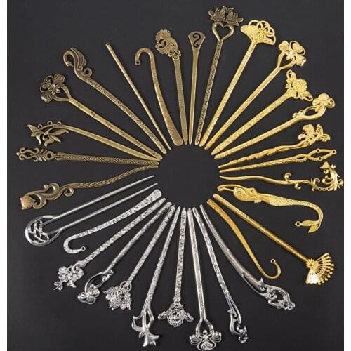 30 Stlyes Hairpins Set Gold/Silver/Bronze Plated Metal Bobby Pins Retro Hairstyle Tools For Women DIY Hair Ornaments Accessories