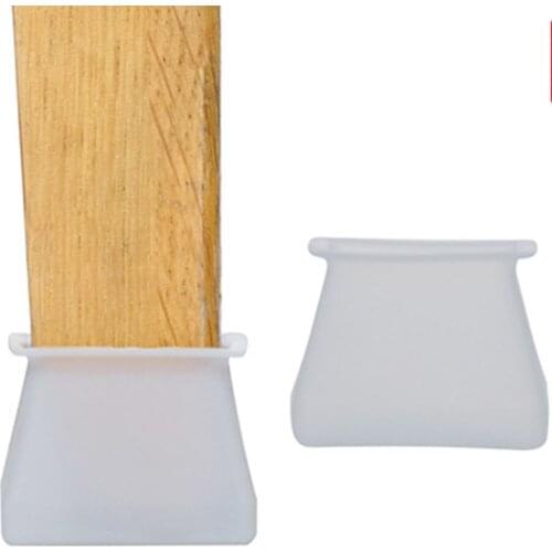 4 Pcs Square Furniture Silicon Protection Cover Anti-slip Bottom Pads Table Feet
