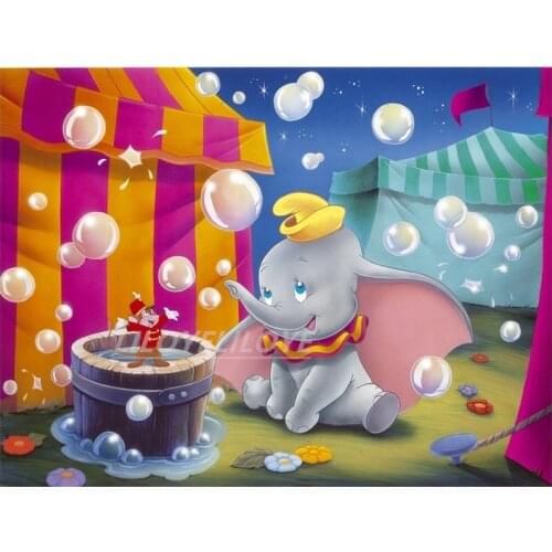 New Full Square 5D DIY Diamond Painting Cartoon Dumbo Wall Picture Diamond Embroidery Cross Stitch Mosaic decor kids Gift FG1337