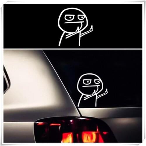 Car Accessories Cartoon Funny Middle Finger Stickers modeling for Chevrolet Stingray Aveo5 Trax Sonic Epica Cobalt Celta Lumina