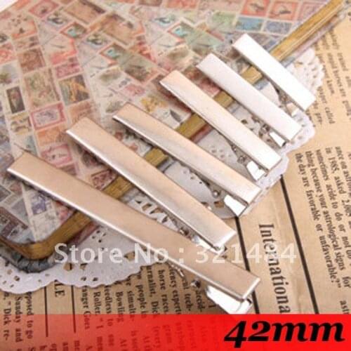Free Ship!!!1000piece 42mm Platinum Dull Silver Plated Tone Alligator Hair Metal Clips Hair Jewelry Pin findings accessories