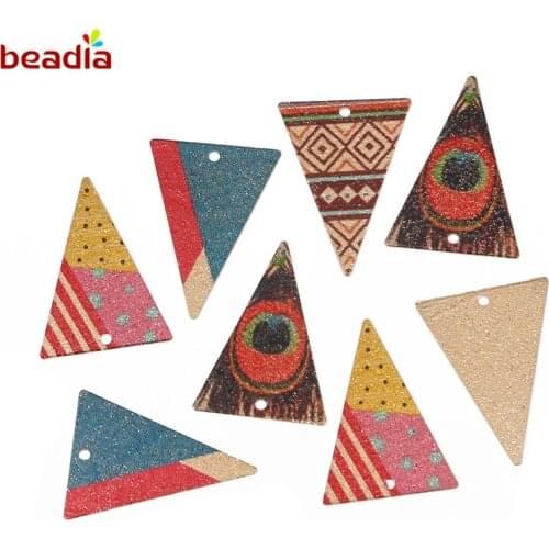 Bohemian Style 4pcs/lot Geometric Iron Printed Iron Tribal Ethnic Charm Pendant for Earring Necklace Jewelry Findings Making