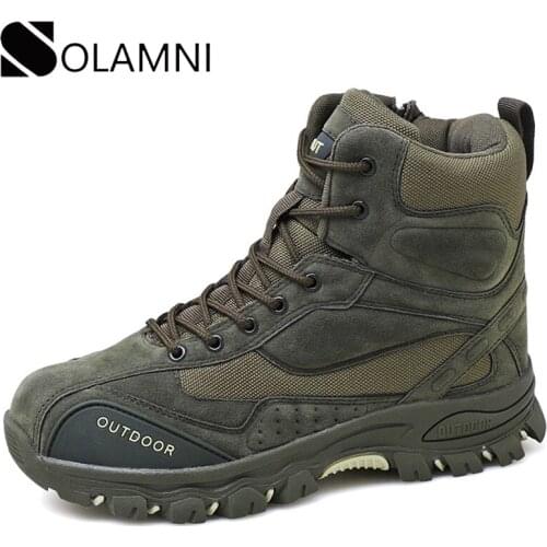 Brand Military Leather Boots For Men Shoes Special Force Tactical Desert Combat Boots Mens Outdoor Waterproof Hiking Ankle Boots