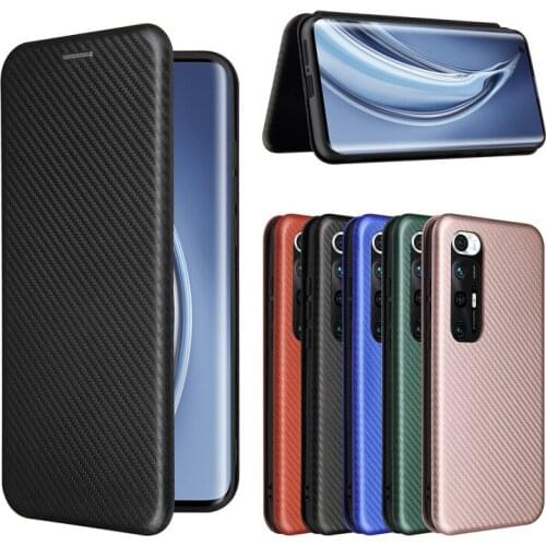 For Xiaomi Mi 10S Case Carbon Fiber Flip Leather Case For Xiaomi Mi 10S Business Magnetic Wallet Card Slot Slim Cover 6.67"