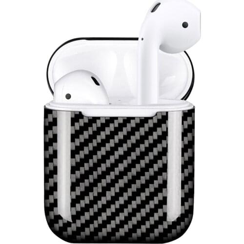 MONOCARBON Genuine Carbon Fiber Case for AirPods 1 2 Wired Charging Case Wireless Charging Case for Apple Air Pods Earbuds