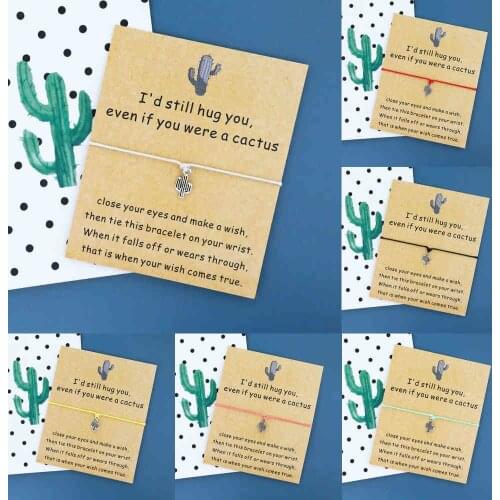 Even If You're A Cactus Bracelet Cactus Pendant Friendship String Bracelet Cactus Jewelry Best Friend Incentive Gift