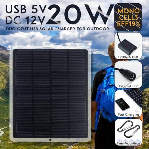 2021 HOT flexible solar panel 20w panels solar cells cell module DC for car yacht light RV 12v battery boat 5v outdoor charger