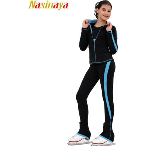 Customized Figure Skating Suits Jacket and Pants Long Trousers for Girl Women Training Patinaje Ice Skating Warm Gymnastics 24