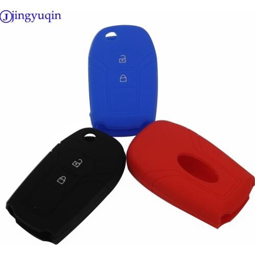 Jingyuqin 2 button silicone remote control flip car shape key protector for Ford