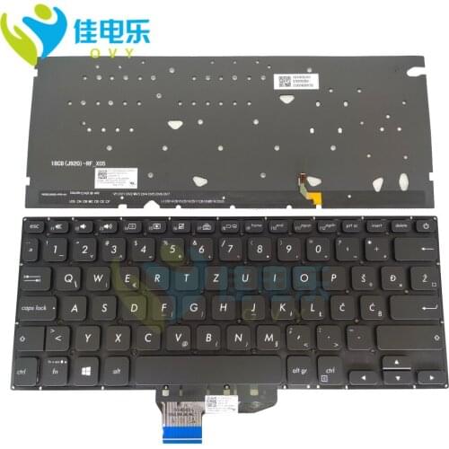 OVY WB Backlit Keyboard for ASUS Vivobook 14s X430 X430FA X430FN WB Slovenian Croatian black silver 0KNB0 2608WB00 260AWB00 New