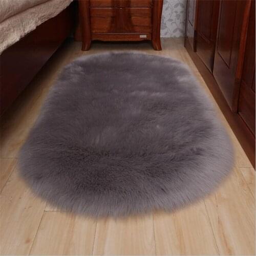 Nordic bedroom carpet white plush balcony carpet simple oval bedside carpet headboard padded Floor Shaggy Silky Plush Carpet