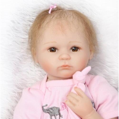 17" Reborn Baby Girl Handmade Doll Lifelike Silicone Vinyl Newborn Toy Kids Gift Fashion Doll CN(Origin) In-Stock Items