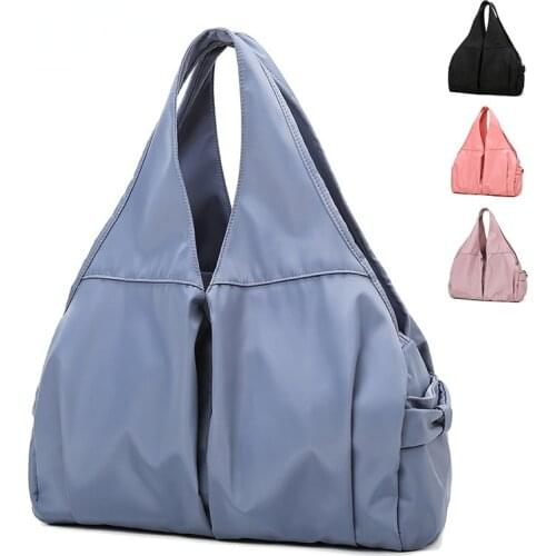 Fashion Duffle Bag Women Solid Color Tote Handbag Fitness Gym Yoga Bag Weekend Bag Nylon Big Bag Travel Bag Women Overnight Bag