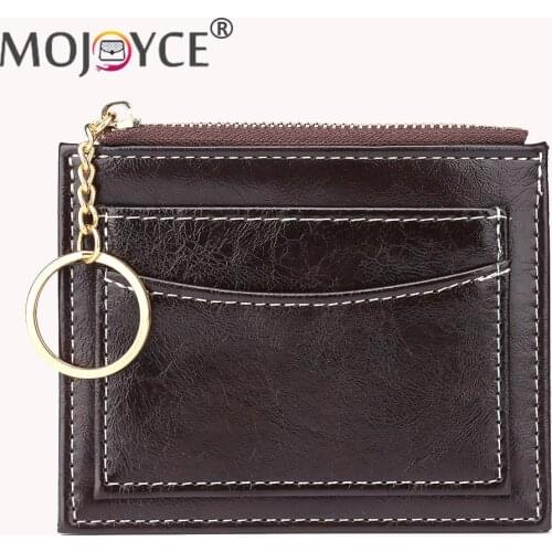 Fashion Ladies Mini Wallet Money Bag Women Card Holder PU Leather Solid Color Money Bag Purse Key Organizer Card Holder