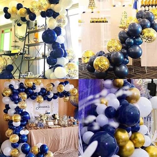 109 pcs blue theme balloon set blue gold balloon arch chain birthday party decoration balloon set event decoration supplies