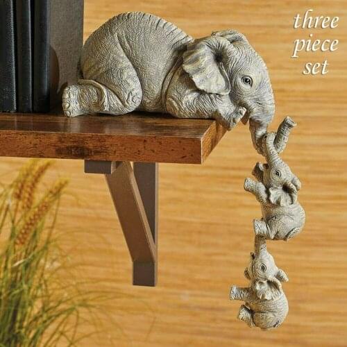 New Elephant Sculpture Resin Decoration Lovely Living Room And Bedroom Desk Decoration Miniature Model Toy Kids Birthday Gifts