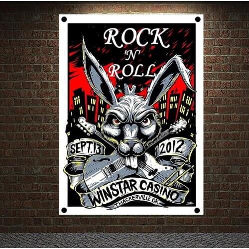 Rock Band Heavy Metal Music Posters Retro Loft Cloth Art Flag Banner Wall Hanging Tapestry Bedroom Dormitory Home Decoration U8