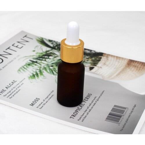 10ml empty brownness frosted dropper essentional oil bottle for Cosmetic liquid container
