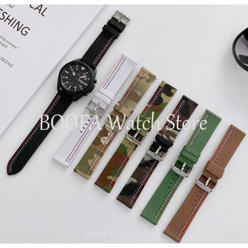 Nylon Watch Band 20mm 22mm for Samsung Galaxy Watches 3 45mm Active 40 44 mm Sport Nato Strap for Amazfit Huawei GT 2 PRO Strap