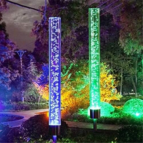 RGB Changeable Solar Path Light Outdoor Acrylic Bubbles Solar Pathway Light Landscape Bollard Light For Patio Driveway Decor