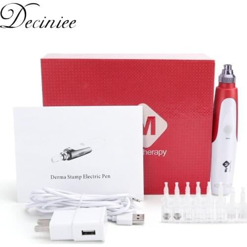 Bayonet Auto Derma Pen Professional Electric Microneedle Microneedling Pen with 6pcs Replacement Cartridges Skin Care Tools Kit